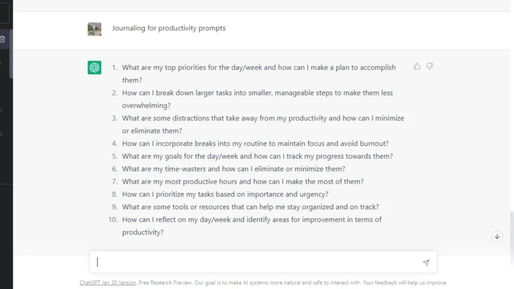 Be more productive with ChatGPT productive journaling prompts